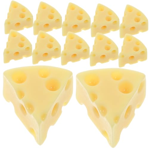 Toddmomy 50 Stück Miniatur Küchen Lebensmittel Modell Käseattrappe aus Resin Realistische Gelbe Mini Käse Deko für Puppenhaus und DIY Bastelarbeiten Langlebig und Leicht von Toddmomy