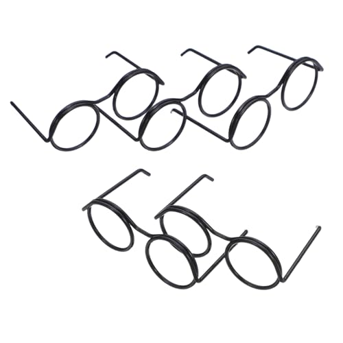 Toddmomy 50 Stück Miniatur Puppenbrillen aus Metall-draht Kleine DIY Brillenrahmen für Handarbeiten und Puppenhaus Zubehör Schwarze Mini-Brille für Kreative Bastelprojekte und von Toddmomy