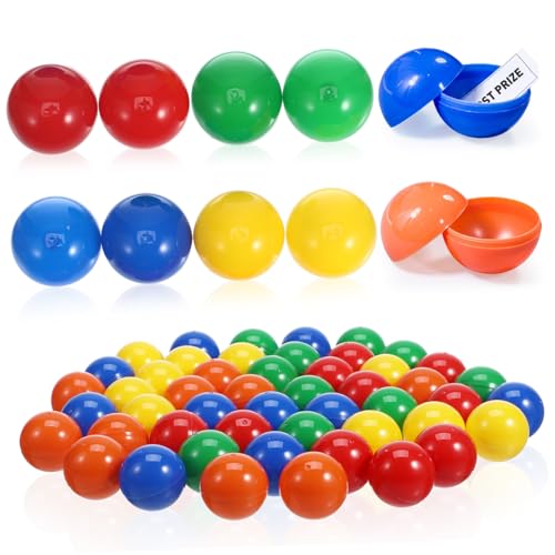 Toddmomy 50 Stück Party Lotteriekugeln Farbige Plastikkugeln für Spiele Tombola und Festlichkeiten Grün Blau Orange Rot Gelb Wiederverwendbare Langlebige Kugeln für Aktivitäten von Toddmomy