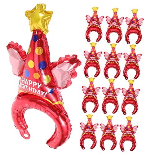 Toddmomy 50 Stück Partydekorationen Aufblasbare Stirnbänder Aufblasbares Süßes Stirnband Glücklich Aufblasbarer Hut Geburtstagsthema-partydekoration Rot Aluminiumform von Toddmomy