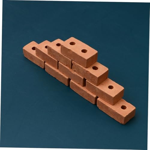 Toddmomy 50 Stück Simulierte Rote Mini Ziegel DIY Modellbausteine mit Löchern Kreative Sandtisch Ziegelsteine für Garten Architektur und Puppenhaus Langlebige Bausteine für Erwachsene von Toddmomy