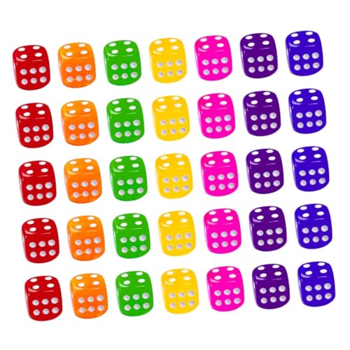 Toddmomy 50 Stück Teiliges Acryl Farbwürfel Transparente Langlebige Spielwürfel mit Großen Punkten Farbige Würfel für Brettspiele Party und Ktv Zufällige Farben Leicht und Zufällige Farbe von Toddmomy