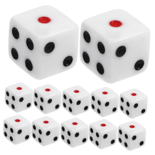 Toddmomy 50 Stück Teiliges Acryl Würfelspiel Zubehör Sechseitige Würfel Leichte Spielwürfel für Brettspiele Party Unterhaltung Zuhause und Unterwegs von Toddmomy