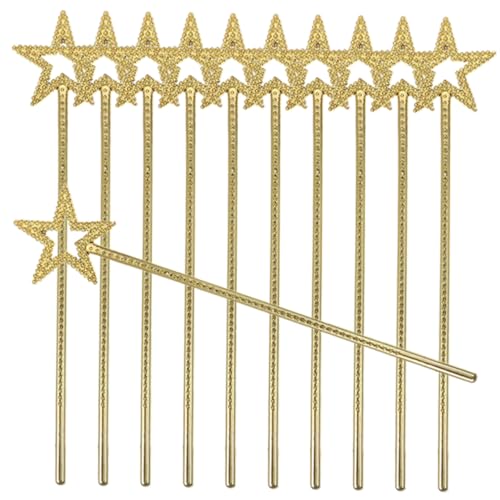 Toddmomy 50 Stück Teiliges Feenstäbe mit Fünfzackigem Stern Zauberstäbe in Gold Kostüm Requisiten für Party Festival Geburtstagsgeschenke und Cosplay Bühnenauftritte von Toddmomy