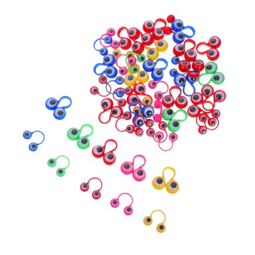 Toddmomy 50 Stück Teiliges Fingerpuppen mit Großen und Kleinen Bunten Augenringen für Leichtes Reisefreundliches als Party Mitgebsel für Fantasievolles Gruppenspiel von Toddmomy