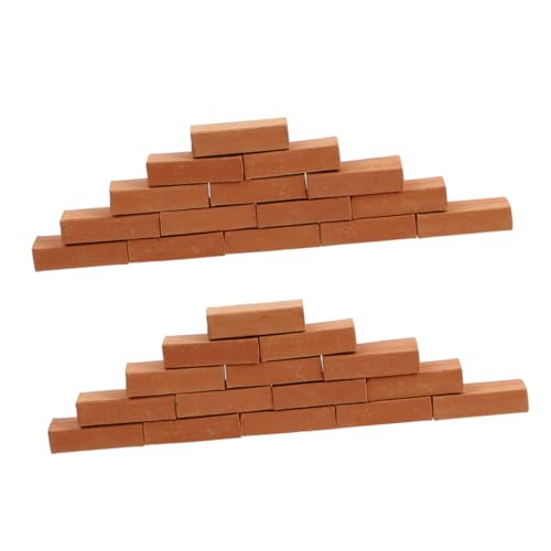 Toddmomy 50 Stück Teiliges Miniatur Ziegelstein Rote Modellziegel für DIY Puppenhaus Garten Dekoration Kinderhandwerk Basteln von Toddmomy