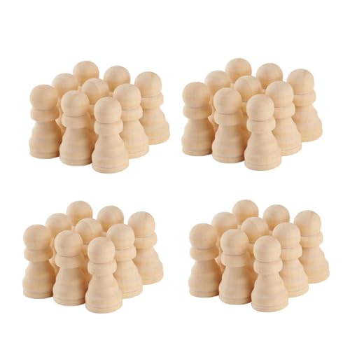 Toddmomy 50 Stück Teiliges Unbemalter Schachfiguren aus Holz DIY Schachspiel Zubehör für Kreative für Bastelprojekte Spiele und Weihnachtsdekoration von Toddmomy