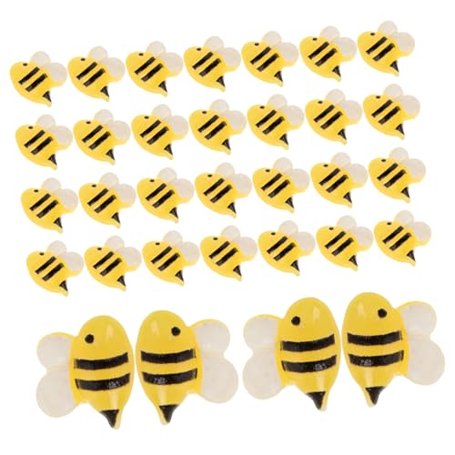 Toddmomy 50 Stück Tierbienen-Ornamente Mini Biene Kleine Bienen Zum Basteln Bienenstockwerkzeug Schmuck Dekorationen Bienen-Nagel-Charme Honeybee Decor Bienendekor Hummelnadel Harz von Toddmomy