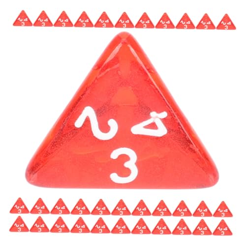 Toddmomy 50 Stück Transparent Rote Seitige Würfel Mehrseitige Acrylwürfel für Brettspiele Mathe Spiele und Partys mit Großen Klaren Zahlen Tragbar und Kompakt für Unterhaltung von Toddmomy