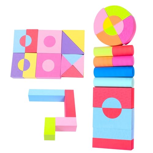 Toddmomy 50Stücke Eva Bildungsbausteine Farbenfrohe Stapelbare Lernspielzeuge für Kleinkinder Kreativität und Kognitiven Fähigkeiten Sicher und Geschmacksneutral von Toddmomy