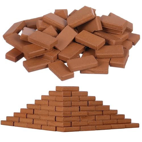 Toddmomy 50 Stück Realistische Kleiner Ziegelmodelle für Kinder Tonziegel für Sandtisch und Mikro Landschaftsdekor Selbstgemacht Bausteine für Puppenhäuser und Kreative Projekte von Toddmomy