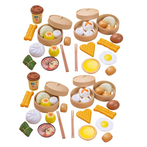 Toddmomy 58 Stück Teiliges Spielzeugset für Küche Plastisches Frühstücksessen Rollenspielküchenzubehör für Fördert Gesunde Essgewohnheiten und Kreative von Toddmomy