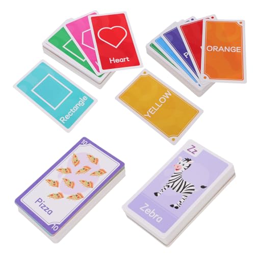 Toddmomy 58Stücke Lernkarten für Frühe Englische Bildung Kognitive Wörter für Alphabet Formen Farben Zahlen und Buchstaben Lernspielzeug für Frühkindliche von Toddmomy
