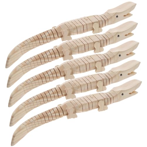 Toddmomy 5Stücke DIY Holz Krokodilspielzeug Und Lackierbar Für Kreative Bastelprojekte Und Pädagogische Zwecke Für Kreativität Und Spielspaß von Toddmomy