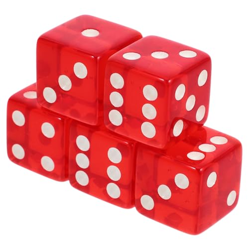 Toddmomy 5Stücke Große Transparente Spielwürfel für Partyspiele Abgerundete Ecken Vielseitig Einsetzbar für Brettspiele und Lehrprojekte für Zuhause und Bars von Toddmomy