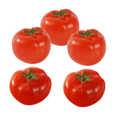 Toddmomy 5Stücke Künstliche Tomaten Modelle Dekorative Früchte für Tischdekoration und Foto Requisiten Lebensechte Kunsttomaten für Zuhause und Veranstaltungen von Toddmomy