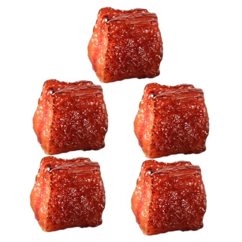Toddmomy 5Stücke Lebensechte Rindfleischwürfel Künstliches Fleischmodell aus Dekoration für Küche Bar und Restaurant für Kreative Partys von Toddmomy