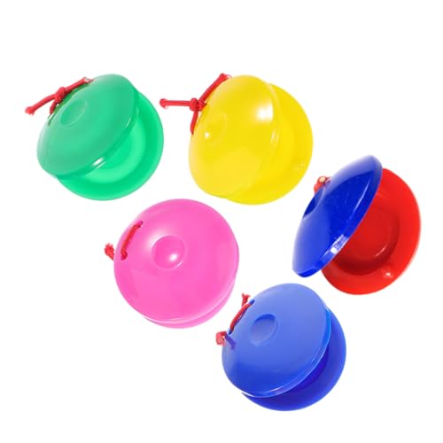 Toddmomy 5Stücke Musikalisches Fingerspielzeug aus Teiliges Kastagnetten für Leuchtende Farben für Frühkindliche Bildung von Toddmomy