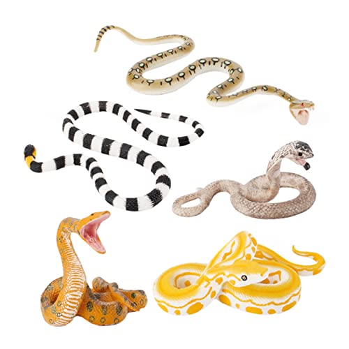 Toddmomy 5Stücke Simulation Schlangenmodell Teiliges Lebensechte Spielzeuge für Halloween Dekoration Streichspiele und Kinderbildung Umweltfreundliches Material von Toddmomy