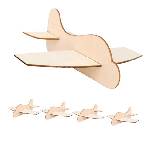 Toddmomy 5Stücke Teiliges DIY Flugzeug aus Unlackiertem Holz für Unbemalte Holzflugzeuge zum Gestalten Kreatives Malspielzeug für Jungen von Toddmomy