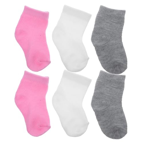 Toddmomy 6 Paare Miniatur Puppensocken für Puppen Weiche Puppenkleidung Zubehör Weiß und Rosa Stylische und Bequeme Doll Socks für Amerikanische Puppen von Toddmomy