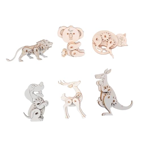 Toddmomy 6 Sätze Puzzle Tier Panda Mini Gebäude Zusammengebaute Tiere Lernmodelle Lerngeschenk Zusammengebautes Modell Tiermodelle Heimornamente Aus Holz von Toddmomy