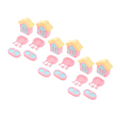 Toddmomy 6 Sets Kinderspielzeug Hundenapf Miniatur Hundehütte Mini Hundehütte Hundehütte Kunststoff von Toddmomy