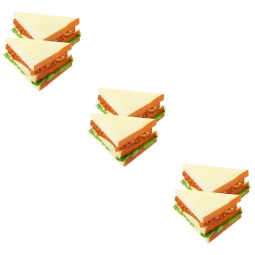 Toddmomy 6 Stck. Künstliches Sandwich Modell aus PU für Fotorequisiten und Dekoration Realistisches Fake Sandwich für Restaurant Displays und Kreative Szenenlayout Dekoration von Toddmomy