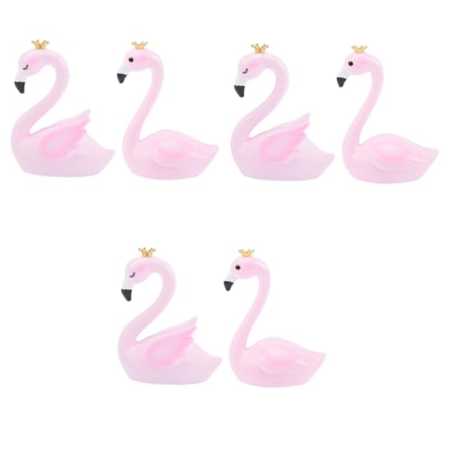 Toddmomy 6 Flamingo-Ornamente Flamingo-Statue Cupcake-Topper tortendeko einschulung animal figures Blumenschmuck Mini- Rosa Flamingo-Hofdekorationen Hinterhofdekor Schreibtisch von Toddmomy