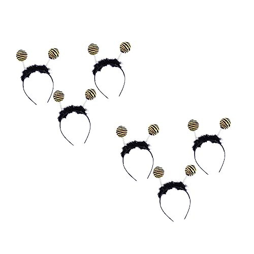 Toddmomy 6 Stück Bienenförmige Haarreifen Kinderkostüm Antennen Haarband Animal Headdress für Kindergarten Aufführung Schwarz von Toddmomy