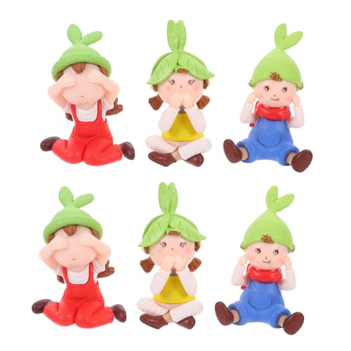 Toddmomy 6 Stück Doll Dekorationen Kleine Statuen Interieur Deko Auto Dekoration mini Figuren Dekoration Auto entzückende Mädchenfigur Autozubehör für den Innenraum von Frauen Plastik von Toddmomy
