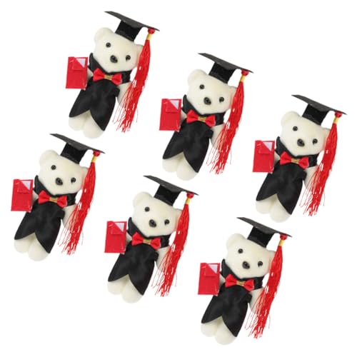Toddmomy 6 Stück Dr. Bärenpuppe Kuschelige Bären-plüschtiere Klein Abschlussbär-Souvenir Preise Für Die Abschlussfeier Abschluss Bär Ornament Kompakt Plüschbärchen Tragen Figur Polyester von Toddmomy