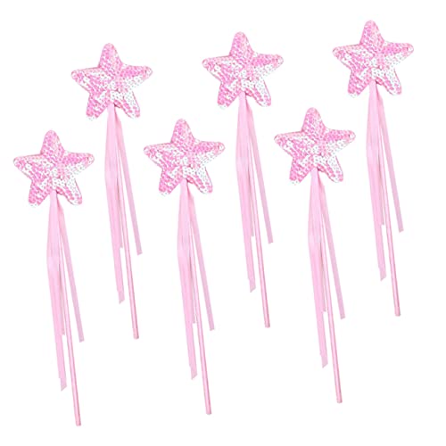 Toddmomy 6 Stück Glitzernde Stern Zauberstäbe für Leichte Griffige Feen Requisiten für Geburtstag Cosplay Bühnenauftritte und Partyzubehör von Toddmomy