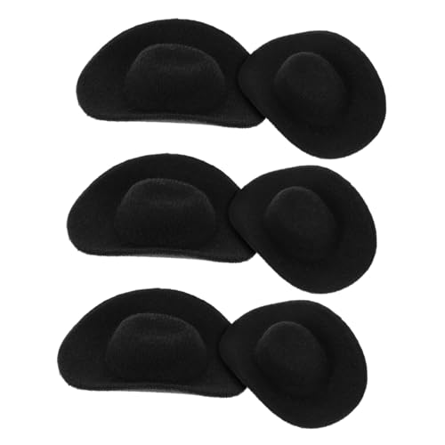 Toddmomy 6 Stück Hutspielzeug Kleine Zylinder Zum Basteln Mini-kegelhüte Haustierdekorationshandwerk Kleiner Cowboyhut Mini-filzhüte DIY Mini-top-filzhut DIY Cowboyhut Basteln Stoff Black von Toddmomy