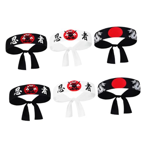 Toddmomy 6 Stück Japanischer Ninja-druck, Karate-stirnband Für Kinder Und Erwachsene, Sushi-chef-bandana, Cosplay, Küchenzubehör, Zubehör Toddmomy 6 Stück Japanischer Ninja-druck, Karate-stirnband Für Kinder Und Erwachsene, Sushi-chef-bandana, Cosplay, Küchenzubehör, Zubehör von Toddmomy