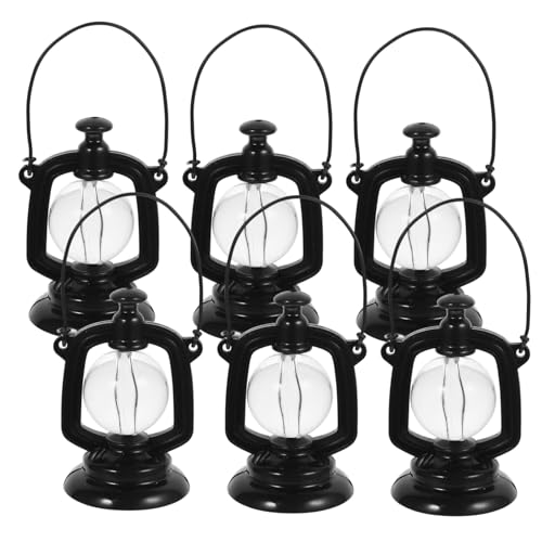 Toddmomy 6 Stück Kerosin -Lampen -Ornamente Miniaturdekor Puppenhauslieferungen Puppenhaus Petroleumlampe Requisite dekorative Petroleumlampe Mini-Petroleumlampe Black von Toddmomy