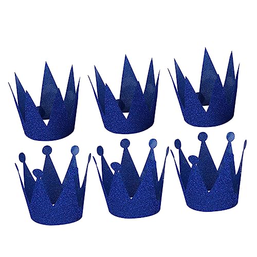 Toddmomy 6 Stück Kindergeburtstagskronen aus PVC mit Doppelseitigem Glitzer Blaue Prinzessin und Prinzenmotive Bequeme Partyhüte für Erwachsene Vielseitig Einsetzbar als Festliche von Toddmomy