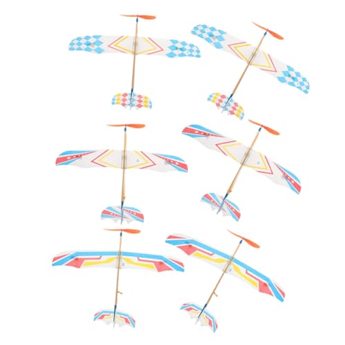 Toddmomy 6 Stück Kleine Gummiband Flugzeugmodelle Leichte Segelflugzeuge aus Outdoor für Fördert Hand Auge Koordination und Motorische Fähigkeiten von Toddmomy