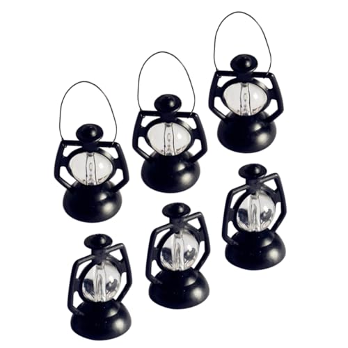 Toddmomy 6 Stück Kleine Kerosinlampenverzierung Weihnachtsparty-Dekorationen Weihnachtsbaum Laternenlichtmodell Weihnachtspetroleumlampe Stütze Laternenmodell Black Pp von Toddmomy