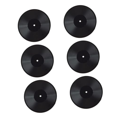Toddmomy 6 Stück Mini Layout Miniatur Retro Puppenhaus Vinyl Musik Dekoration Mini Schallplattenmodell Desktop Mini Puppenzubehör Mini Schallplatten von Toddmomy