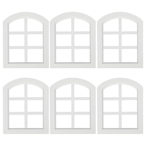 Toddmomy 6 Stück Miniatur-Fensterrahmen aus Holz für Puppenhausmöbel, kleine Fenster im Maßstab 1:12 für Heimwerkerprojekte und zum Erstellen realistischer Puppenhausszenen von Toddmomy