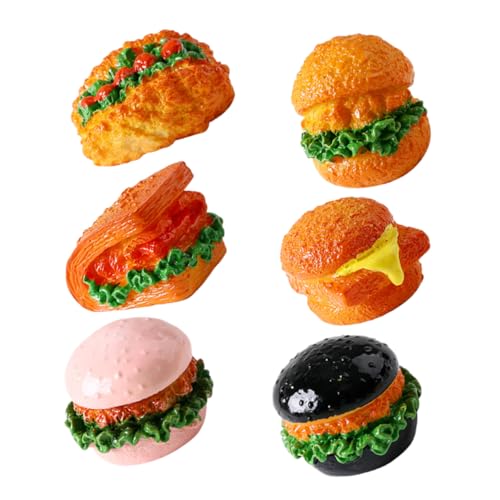 Toddmomy Miniatur Hamburger Modell 6 Stücke Künstliche Lebensmittel Requisiten für Puppenhaus Realistisches Design Lebensmittelechtes Material Kompakt für Miniaturszenen von Toddmomy