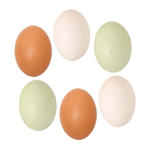 Toddmomy 6 Stück Nachgeahmte Eier Künstliche Eier Künstliche Gefälschte Eier Simulierte Eier Eierdekor Eier Nein Ostervorräte Bemalbare Ostereier Eier Vorgeben Eihandwerk Hölzern von Toddmomy