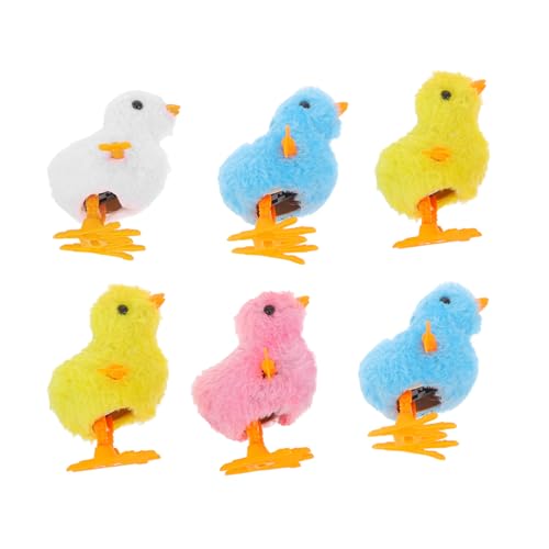 Toddmomy 6 Stück Ostern-Uhrwerk-Küken Novelty Chicken Hoping Windup Toy für Aufziehspielzeug Frühlingsspielzeug plüsch küken Hühnchenspielzeug zum Aufziehen Aufzieh Plastik von Toddmomy