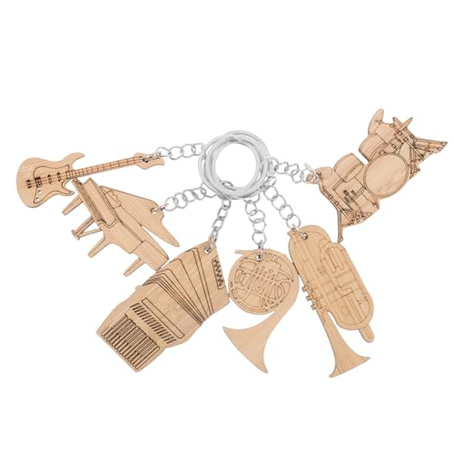 Toddmomy 6 Stück Schlüsselanhänger Für Musikinstrumente Schlüsselbundanhänger Handtasche Schlüsselanhänger Handtaschen-anhänger-charms Kreativer Schlüsselanhänger Khaki Metall von Toddmomy