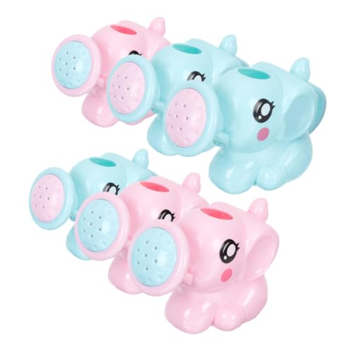 Toddmomy 6 Stück Teiliges Badespielzeug Elefant Gießkanne aus Kunststoff mit Sprühfunktion Kleine Bunte Wasserspielzeug Gießkannen für Indoor Outdoor Badewanne Fördert Motorik und Hand von Toddmomy