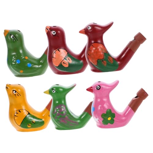 Toddmomy 6 Stück Teiliges Keramik vogelpfeifen Bunte Wasser vogelform Sicherer Tonspielzeug Glatte Oberfläche als Geburtstagsgeschenk und Party mitgebsel von Toddmomy