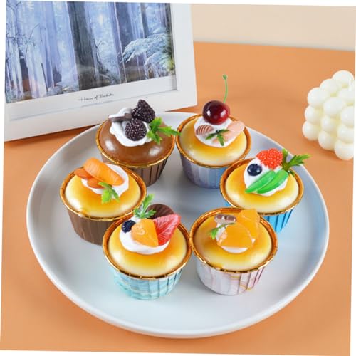 Toddmomy 6 Stück Teiliges Lebensnaher Cupcake Modelle aus Robustem Material Realistische Tortendekoration für Home Office Fotografie Requisiten und Party Accessoires Vielseitig Einsetzbar von Toddmomy