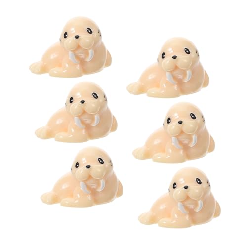 Toddmomy 6 Stück Teiliges Lernspielzeug Meerestier Modelle Walross Figuren Resin Dekorative Meereswelt für Bildungszwecke und Tischdekoration von Toddmomy
