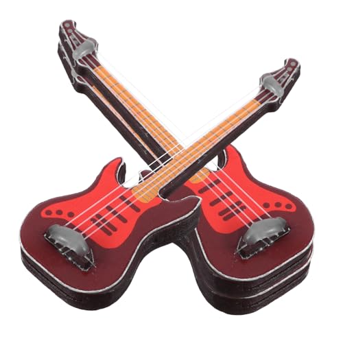 Toddmomy 6 Stück Teiliges Mini Gitarren Kunststoffmodell Glatte Oberfläche Leichte Puppenhaus Gitarre Dekorative Spielzeuggitarre für Büro und Zuhause von Toddmomy